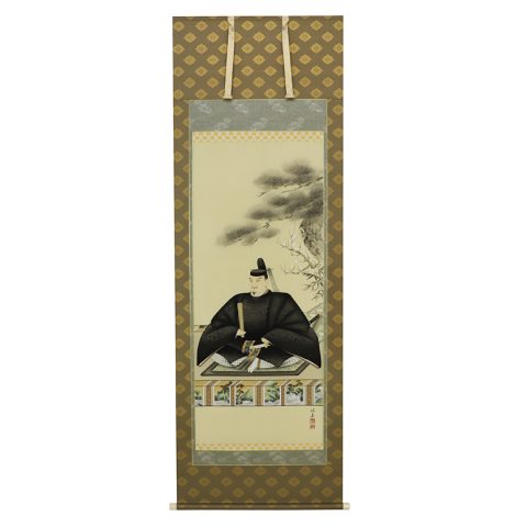 天神様　掛軸　尺八