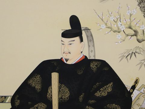 天神様　掛軸　尺五　西陣本金襴