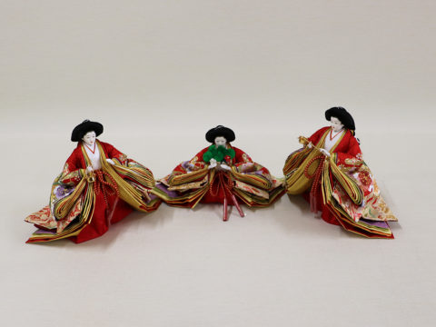 ひな人形　久月　木製三段五人飾り