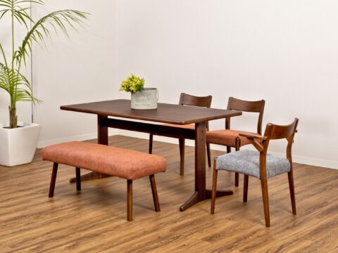 天然木ダイニングテーブルセット　シンプル　ラバーウッド