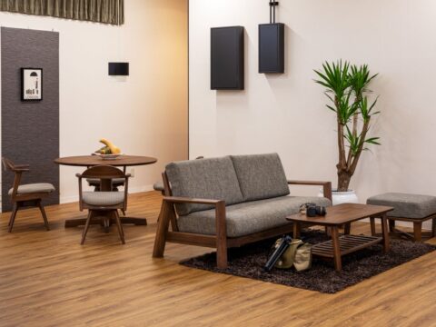 天然木ソファ　クアトロ　ウォルナット材