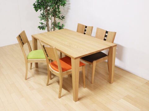 天然木ダイニングテーブルセット　ウイング