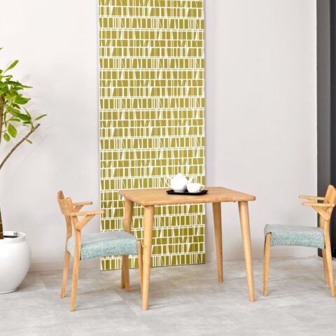 天然木ダイニングテーブルセット　シンプル　ラバーウッド