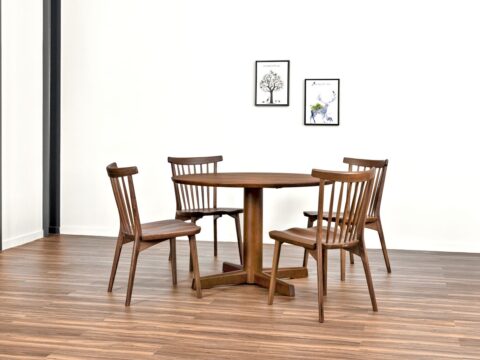 天然木ウォールナット　ダイニングテーブルセット　ガイア