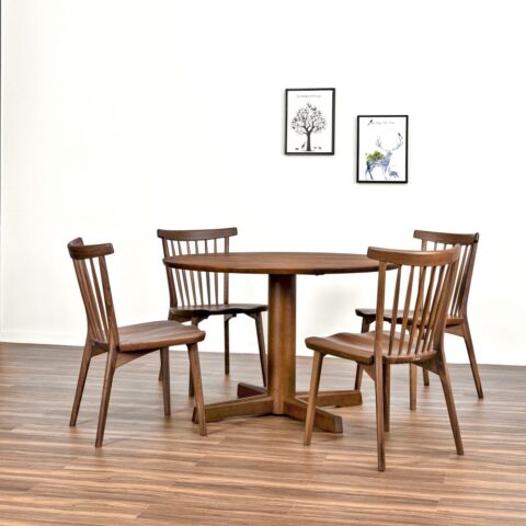 天然木ウォールナット　ダイニングテーブルセット　ガイア