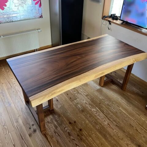 モンキーポッド　一枚板ダイニングテーブルセット